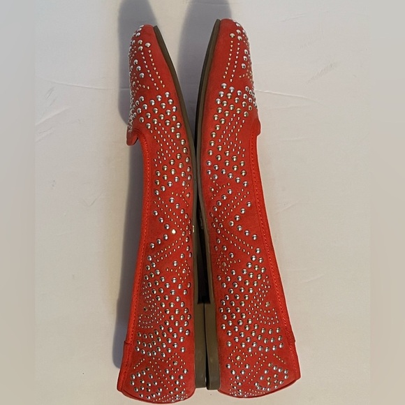 Aldo Khabou Red Rhinestone Embellished Women's Flats - Picture 15 of 16